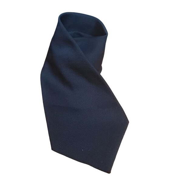 None Other - Navy Blue Silk Polyester Tie
